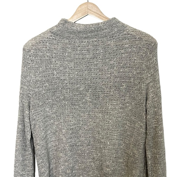 Free People Linen Boho Wrap Crossover Long Sleeve Sweater Top Size S Gray - Picture 7 of 10